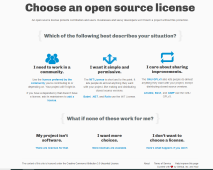 Fig. 6 : Choisir une licence (source : : Choose an open source license | Choose a License)